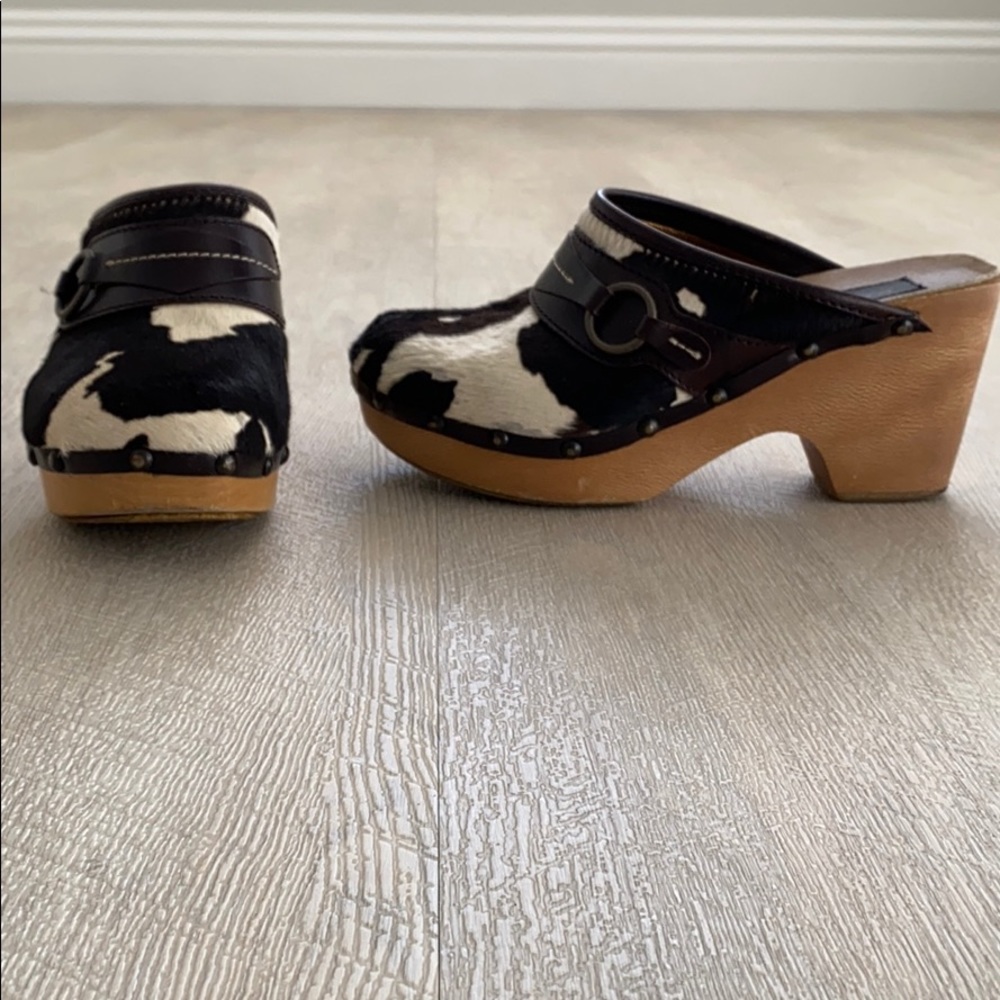 Dolce and Gabbana cow print mules